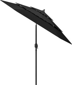 vidaXL 3-poziomowy parasol na aluminiowym słupku, czarny, 2,5 m 3