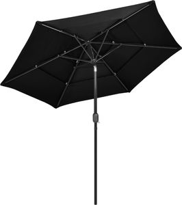 vidaXL 3-poziomowy parasol na aluminiowym słupku, czarny, 2,5 m 4