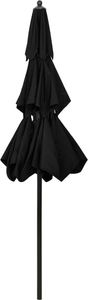 vidaXL 3-poziomowy parasol na aluminiowym słupku, czarny, 2,5 m 5