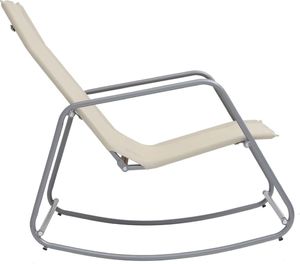 vidaXL Ogrodowe krzesło bujane, kremowe, 95x54x85 cm, textilene 3
