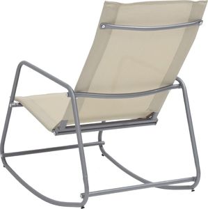 vidaXL Ogrodowe krzesło bujane, kremowe, 95x54x85 cm, textilene 4