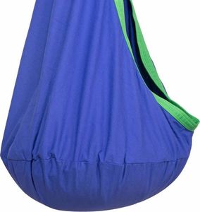 Springos Kokon wiszący dla dzieci huśtawka, fotel hamakowy niebiesko-zielony uniwersalny 4