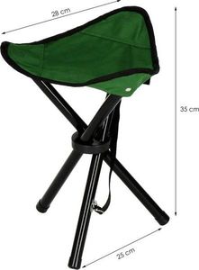 Springos Krzesło składane trójkątne turystyczne na biwak wędkarskie zielone UNIWERSALNY 9