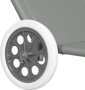 Springos Leżak ogrodowy z kółkami i daszkiem składany szary 4