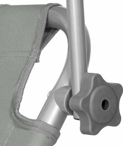 Springos Leżak ogrodowy z kółkami i daszkiem składany szary 5