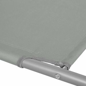 Springos Leżak ogrodowy z kółkami i daszkiem składany szary 6