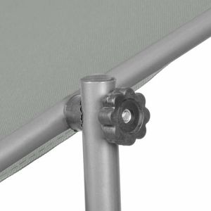 Springos Leżak ogrodowy z kółkami i daszkiem składany szary 7