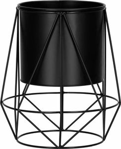 Springos Stojący kwietnik 26,5 cm stojak z doniczką na kwiaty nowoczesny loft czarny mat UNIWERSALNY 2