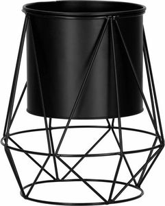 Springos Stojący kwietnik 26,5 cm stojak z doniczką na kwiaty nowoczesny loft czarny mat UNIWERSALNY 4