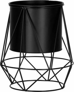 Springos Stojący kwietnik 26,5 cm stojak z doniczką na kwiaty nowoczesny loft czarny mat UNIWERSALNY 5