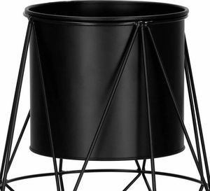 Springos Stojący kwietnik 26,5 cm stojak z doniczką na kwiaty nowoczesny loft czarny mat UNIWERSALNY 7