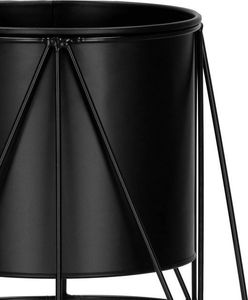 Springos Stojący kwietnik 26,5 cm stojak z doniczką na kwiaty nowoczesny loft czarny mat UNIWERSALNY 9