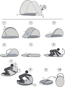 Springos Namiot plażowy samorozkładający Pop-up niebieski uniwersalny 10