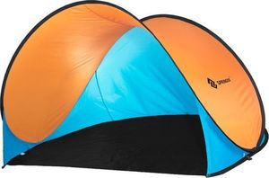 Springos Namiot plażowy samorozkładający Pop-up niebiesko pomarańczowy uniwersalny 3