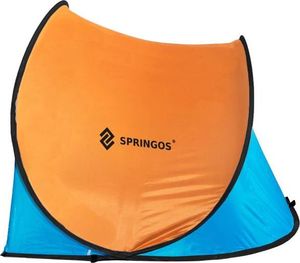 Springos Namiot plażowy samorozkładający Pop-up niebiesko pomarańczowy uniwersalny 5