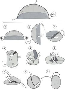 Springos Namiot plażowy samorozkładający Pop-up niebiesko pomarańczowy uniwersalny 10