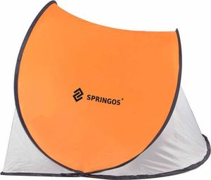 Springos Namiot plażowy samorozkładający Pop-up biało pomarańczowy uniwersalny 2