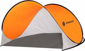 Springos Namiot plażowy samorozkładający Pop-up biało pomarańczowy uniwersalny 5