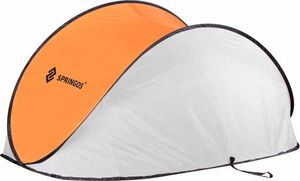 Springos Namiot plażowy samorozkładający Pop-up biało pomarańczowy uniwersalny 10