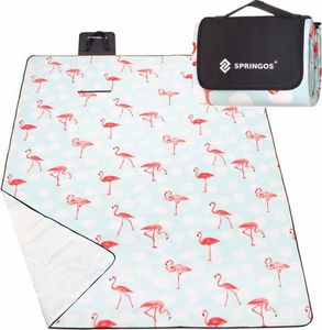 Springos Koc plażowy piknikowy 130x170 cm mata flamingi 2