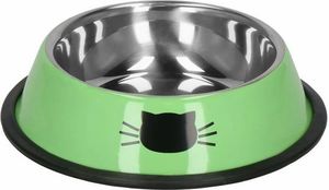 Springos Miska dla kota metalowa, antypoślizgowa na gumie zielona UNIWERSALNY 1