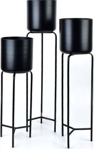 Affek Design SWEN BLACK Kpl. 3 osłonek na stojaku 19xh77cm/19xh66cm/19xh55cm 2