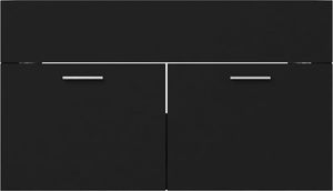 vidaXL Szafka z wbudowaną umywalką, czarna, płyta wiórowa 6