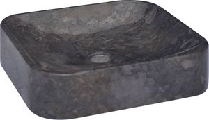 Umywalka vidaXL Umywalka, czarna, 40x40x10 cm, marmurowa 4