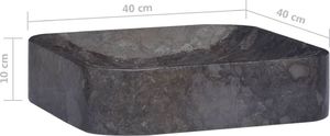 Umywalka vidaXL Umywalka, czarna, 40x40x10 cm, marmurowa 8