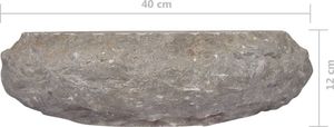 Umywalka vidaXL Umywalka, 40x12 cm, marmurowa, szara 6