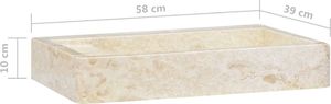 Umywalka vidaXL Umywalka, kremowa, 58x39x10 cm, marmurowa 7