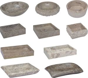 Umywalka vidaXL Umywalka, szara, 40x40x10 cm, marmurowa 7