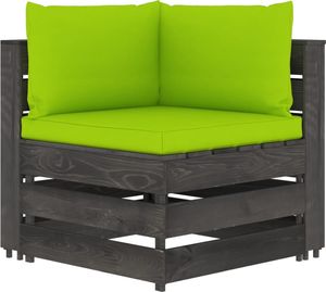 vidaXL Moduł sofy narożnej z poduszkami, impregnowane drewno, jasnozielony 1