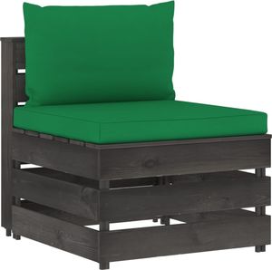vidaXL Moduł sofy środkowej z poduszkami, impregnowane drewno, zielony 1