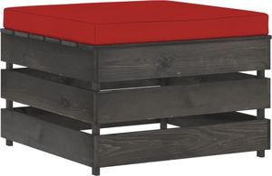 vidaXL Modułowy stołek z poduszką, impregnowane drewno, czerwony 1