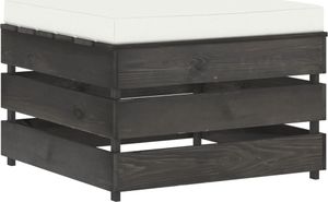 vidaXL Modułowy stołek z poduszką, impregnowane drewno, kremowy 1