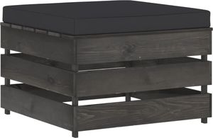 vidaXL Modułowy stołek z poduszką, impregnowane drewno, czarny 1