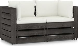 vidaXL Ogrodowa sofa 2-os z poduszkami, impregnowane drewno 1
