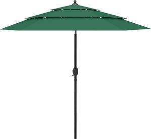 vidaXL 3-poziomowy parasol na aluminiowym słupku, zielony, 2,5 m 1