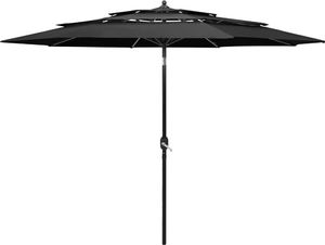 vidaXL 3-poziomowy parasol na aluminiowym słupku, antracytowy, 3 m 1