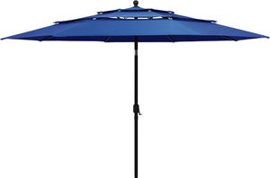 vidaXL 3-poziomowy parasol na aluminiowym słupku, lazurowy, 3,5 m 1