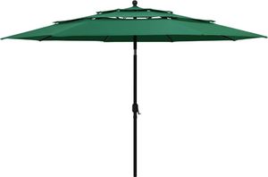 vidaXL 3-poziomowy parasol na aluminiowym słupku, zielony, 3,5 m 1