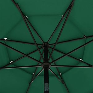 vidaXL 3-poziomowy parasol na aluminiowym słupku, zielony, 3,5 m 2