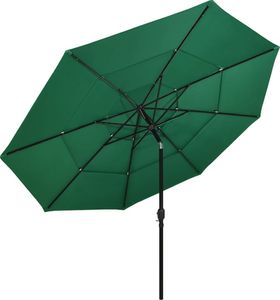 vidaXL 3-poziomowy parasol na aluminiowym słupku, zielony, 3,5 m 3