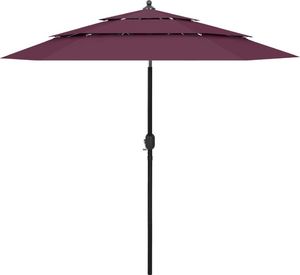 vidaXL 3-poziomowy parasol na aluminiowym słupku, bordowy, 2,5 m 1