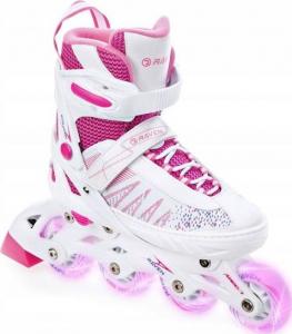 Rolki RAVEN Grace LED rekreacyjne regulowane białe r. 31-35 4