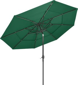 vidaXL 3-poziomowy parasol na aluminiowym słupku, zielony, 3 m 4