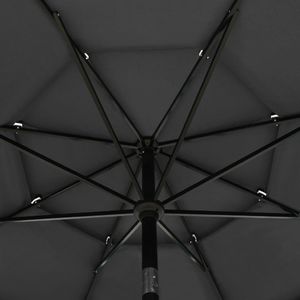 vidaXL 3-poziomowy parasol na aluminiowym słupku, antracytowy, 3,5 m 2