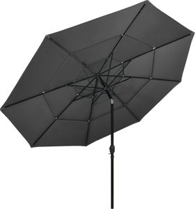 vidaXL 3-poziomowy parasol na aluminiowym słupku, antracytowy, 3,5 m 3