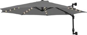 vidaXL Parasol ścienny z LED, na metalowym słupku, 300 cm, antracytowy 1